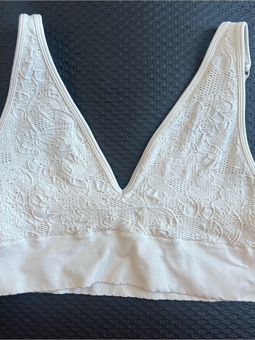Urban Outfitters Cream Lace V-Neck Bralette Top